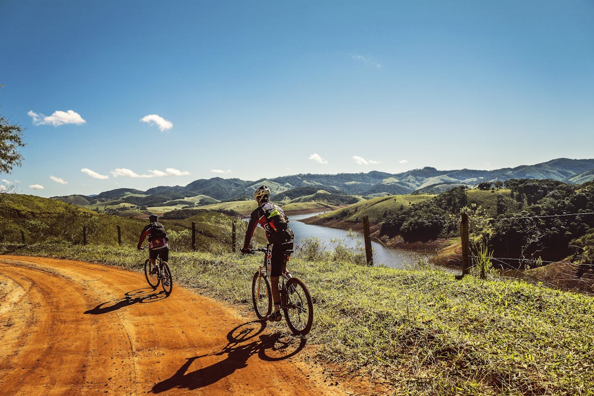 cyclist on a mountain trail